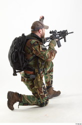 Whole Body Weapons-Rifle Man Pose with machine rifle White Army Athletic Bearded Studio photo references